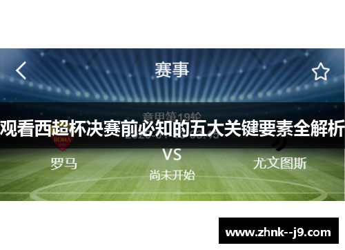观看西超杯决赛前必知的五大关键要素全解析