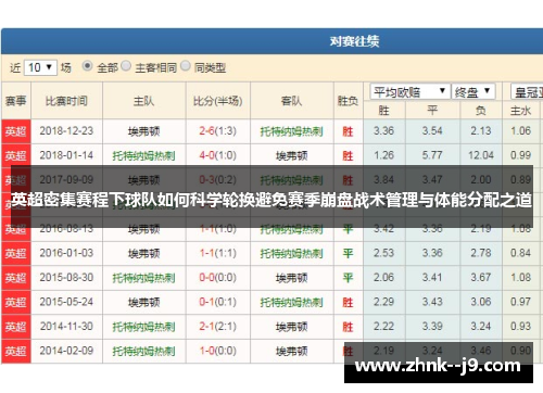 英超密集赛程下球队如何科学轮换避免赛季崩盘战术管理与体能分配之道
